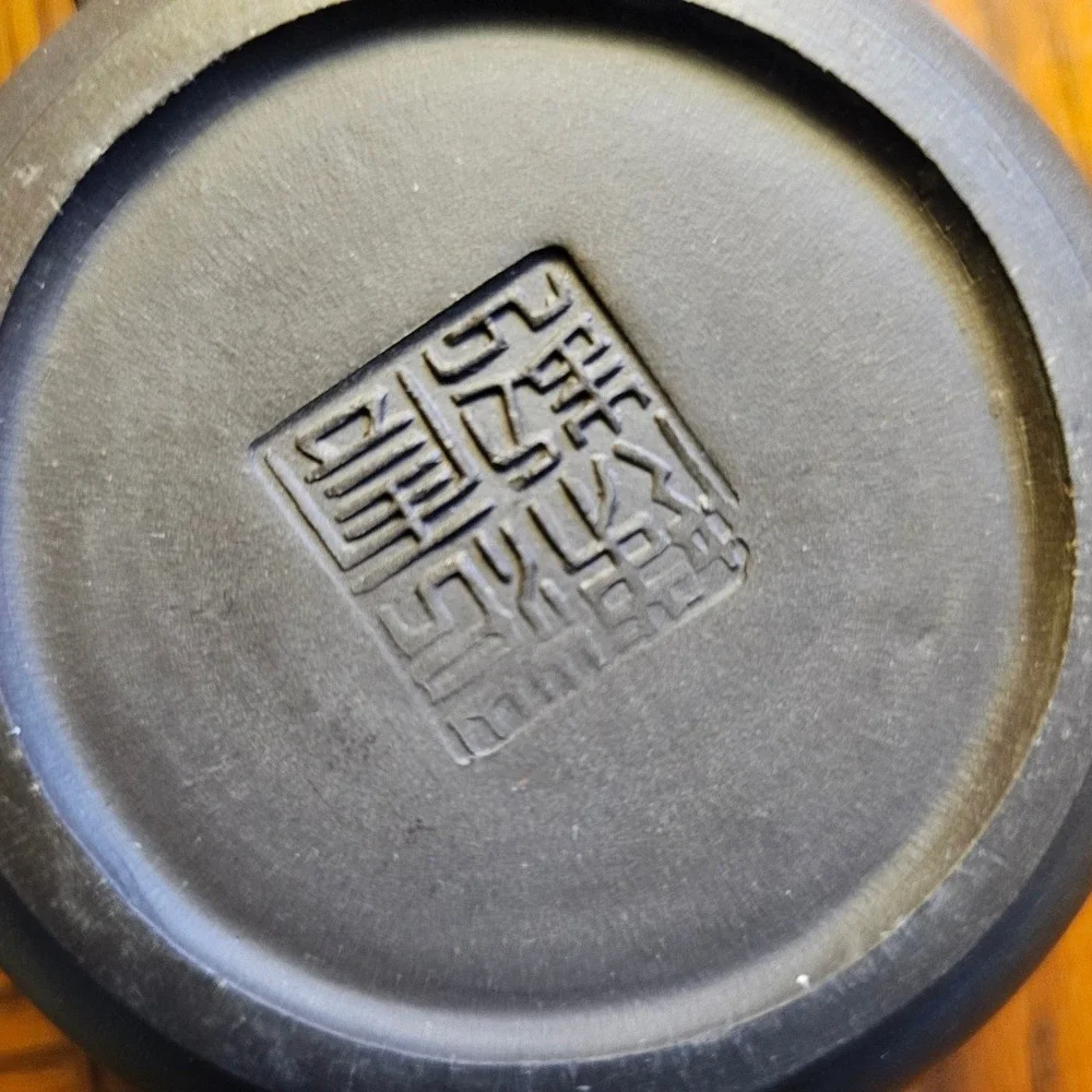 Vintage Yixing Zisha Clay Teapot Bamboo Plum Blossom Relief Purple Clay Teaware